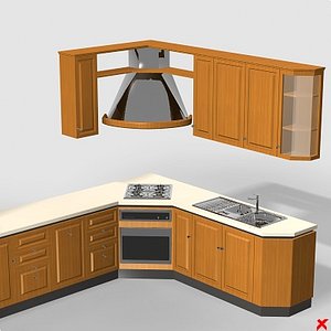 3d kitchen cabinet stove