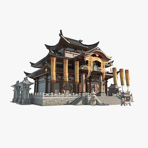 Ancient Asian Taoist Architecture Palace model