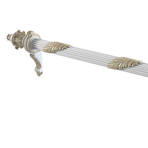 baroque curtain rod 3d model