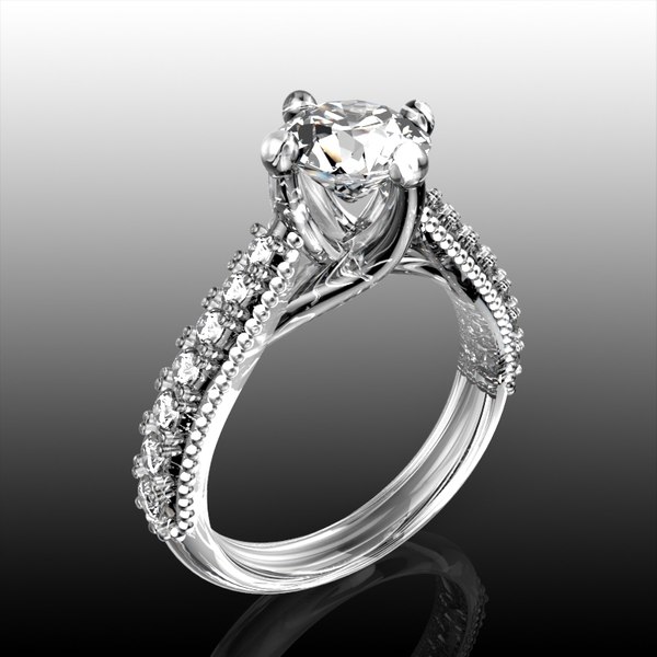 jewelry engagement bead ring 3D