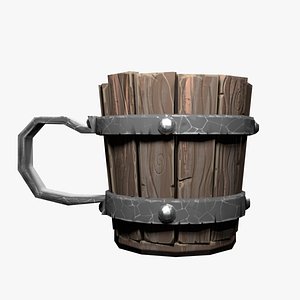 Low-Poly Stylized Beer Mug  3D model