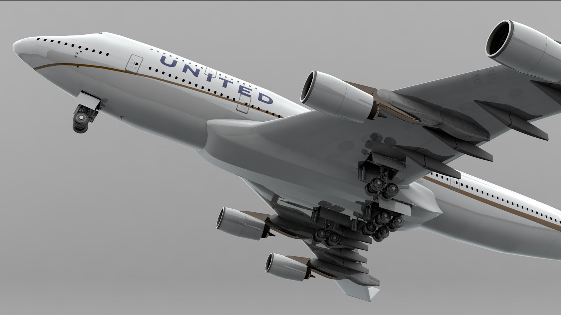 Boeing 747 United Airlines 3D Model - TurboSquid 1605044
