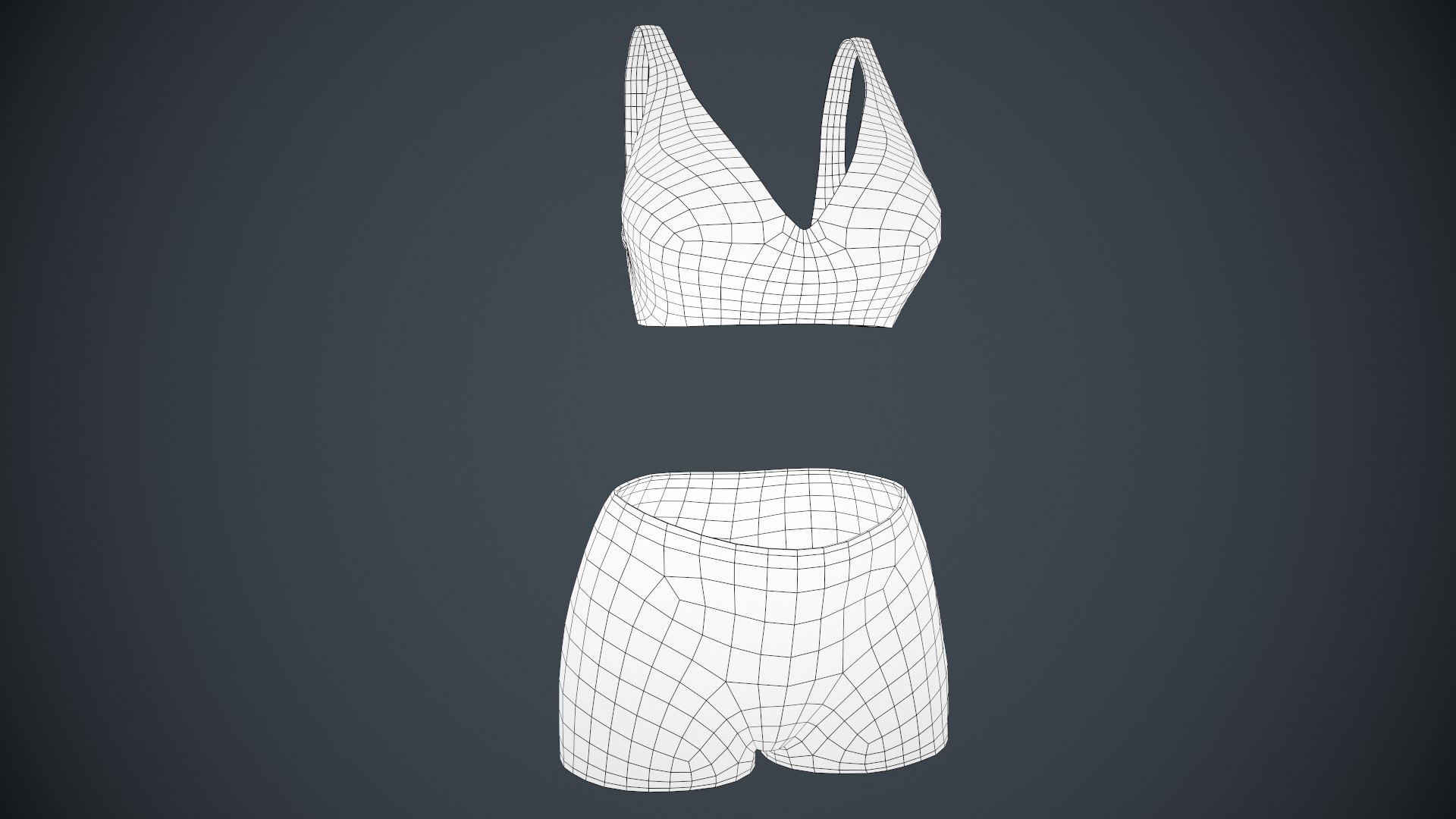 3D model Underwear Marvelous Designer CLO project VR / AR / low-poly