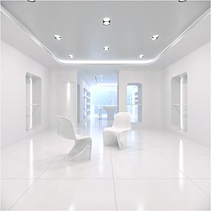 interior white 3D model