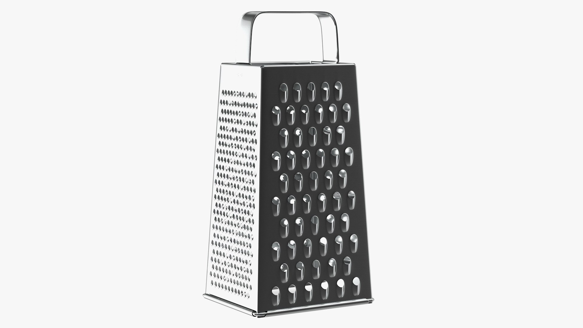 Stainless Steel Silver Kitchen Grater 3D model preview