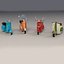 Zestaw do skuterów Cartoon Low Poly