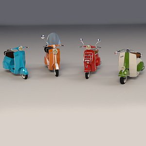 Low Poly Cartoon Scooter Pack