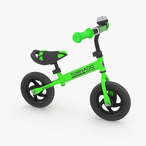 3D balance bike green model