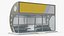 Enclosed Bus Stop with Rooftop AC Unit 3D model