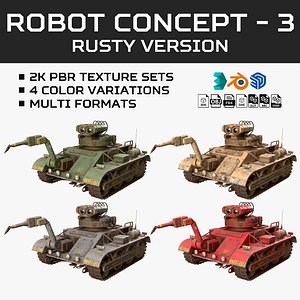 Robot Concept-3-Rusty-4 Colors