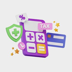 Healthy Tax 3D Illustration 3D model
