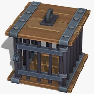 Stylized Wooden Cage - PBR Game Ready