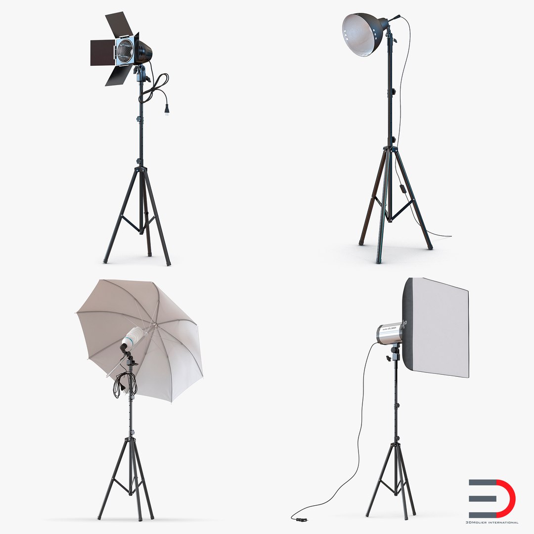 Photo Studio Lamps Collection 3D model preview