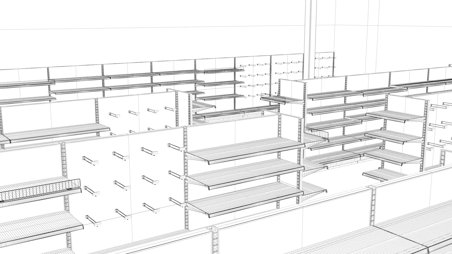 3D Store Shelving Environment Model - TurboSquid 1414134