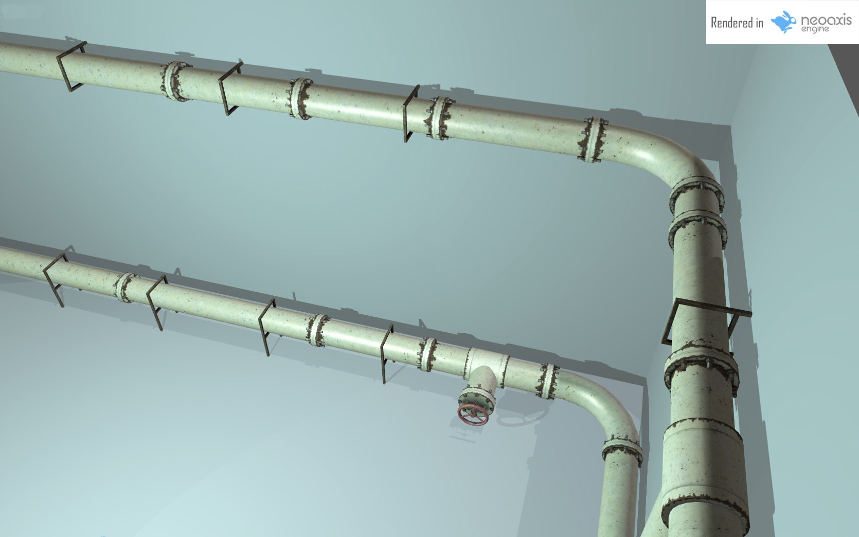 3d model pipe set industrial real time