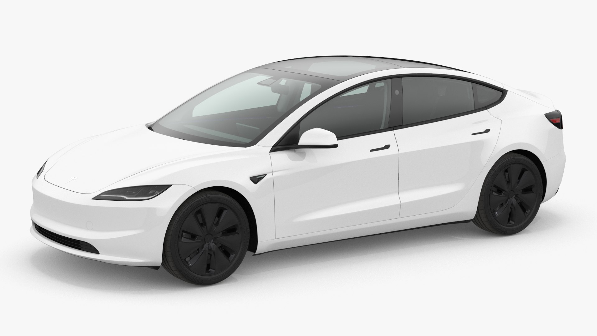 Tesla Model 3 2024 White 3D model preview