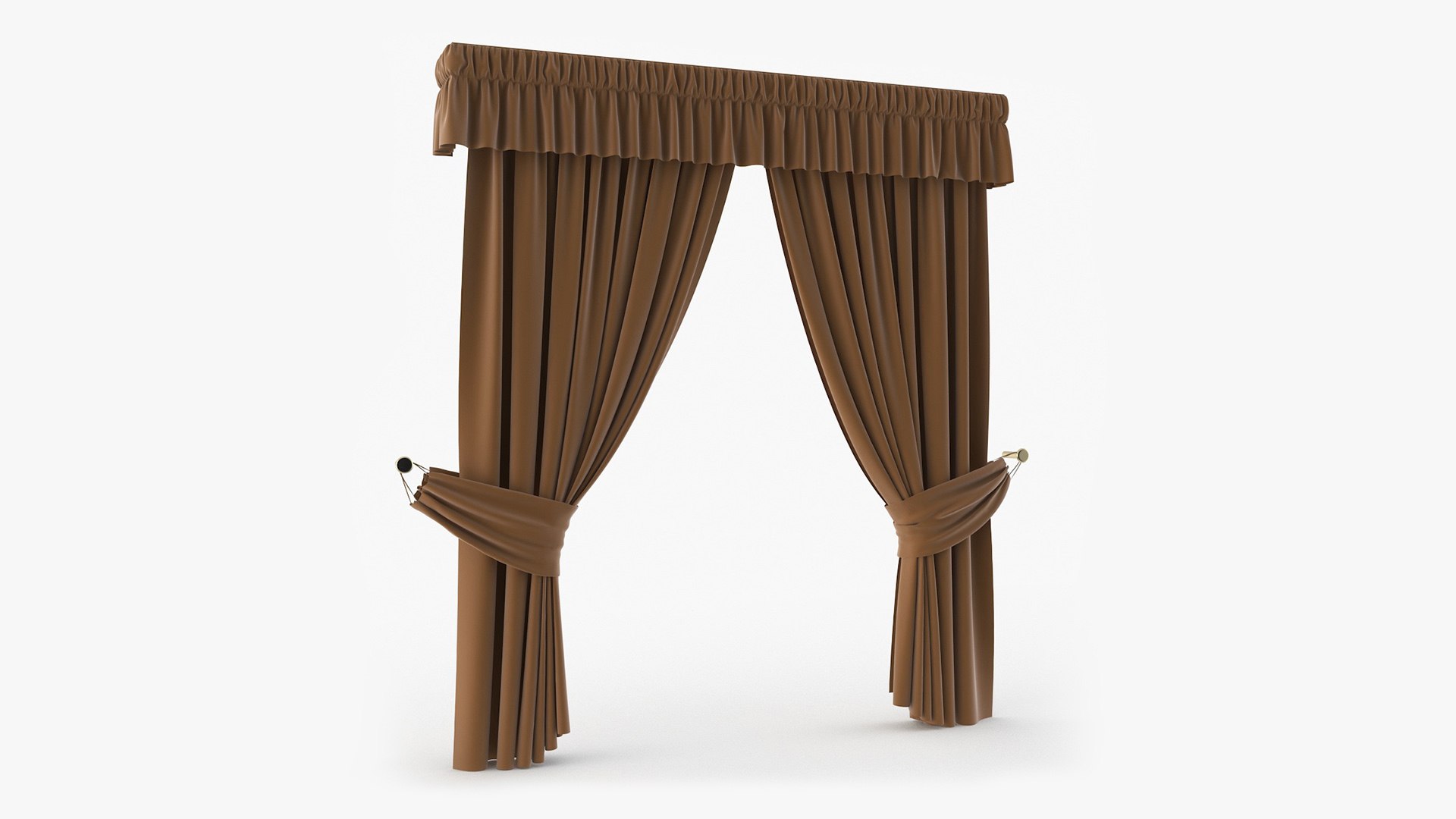 Classic Curtains with Valance 3D model preview