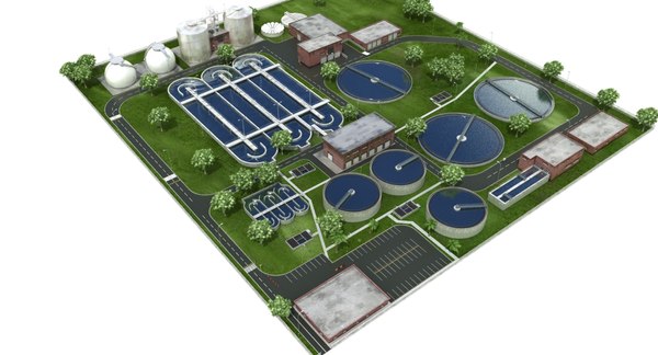 Realistic water treatment plant model - TurboSquid 1401808