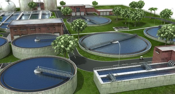 Realistic water treatment plant model - TurboSquid 1401808