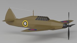 Hawker Hurricane WW2 Fighter 3D model