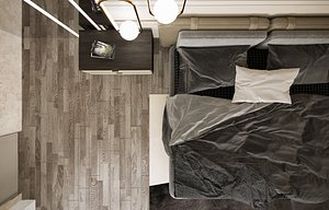 3D modern bedroom scene