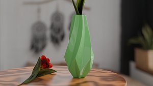 Decor of flower in a flower pot 3D model