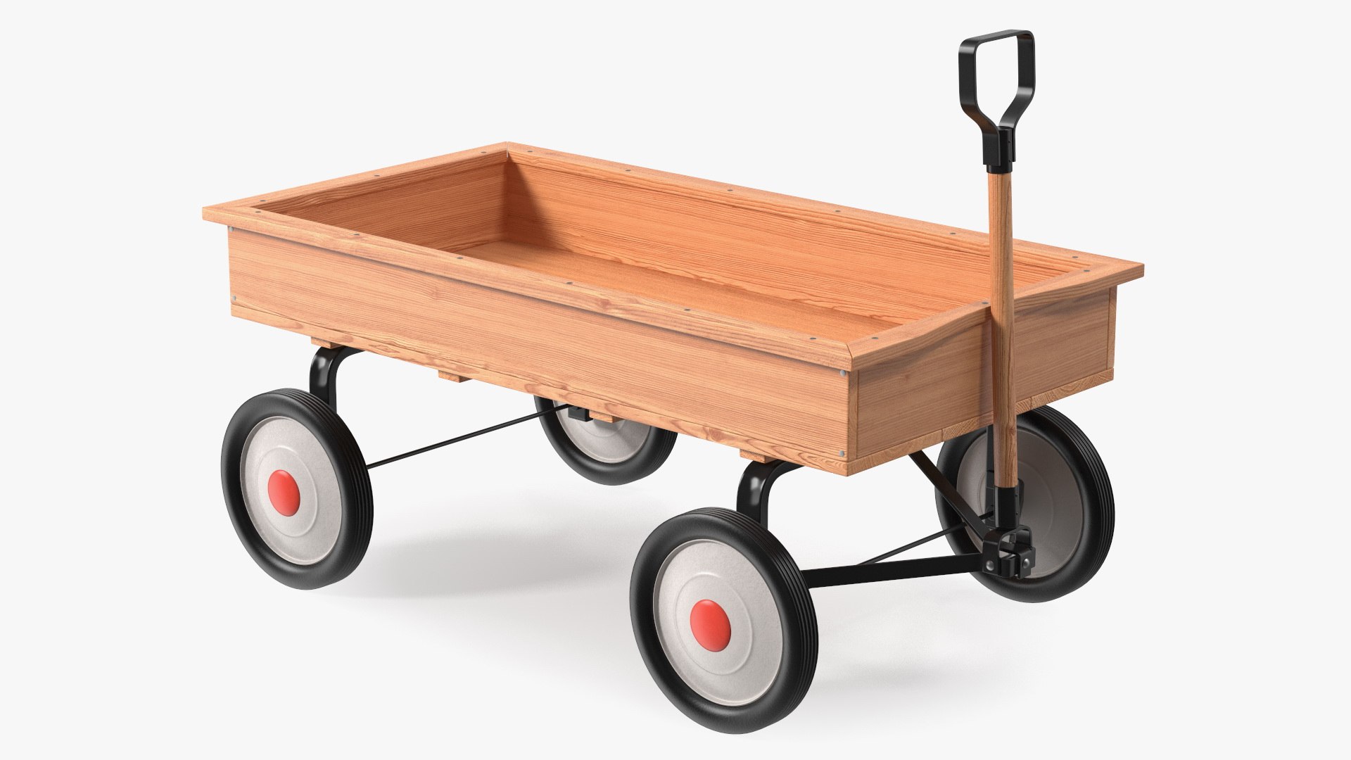 Children Wooden Wagon Cart 3D model preview