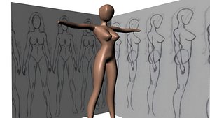 free basic human female 3d model
