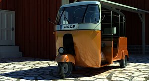 rickshaw three-wheeler samosa 3d model