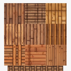 3D Mega Pack 2 - Cartoon Wood Textures - Seamless - 4k