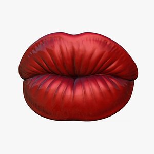 Kissing Lips Sculpture Decor 3D 3D model