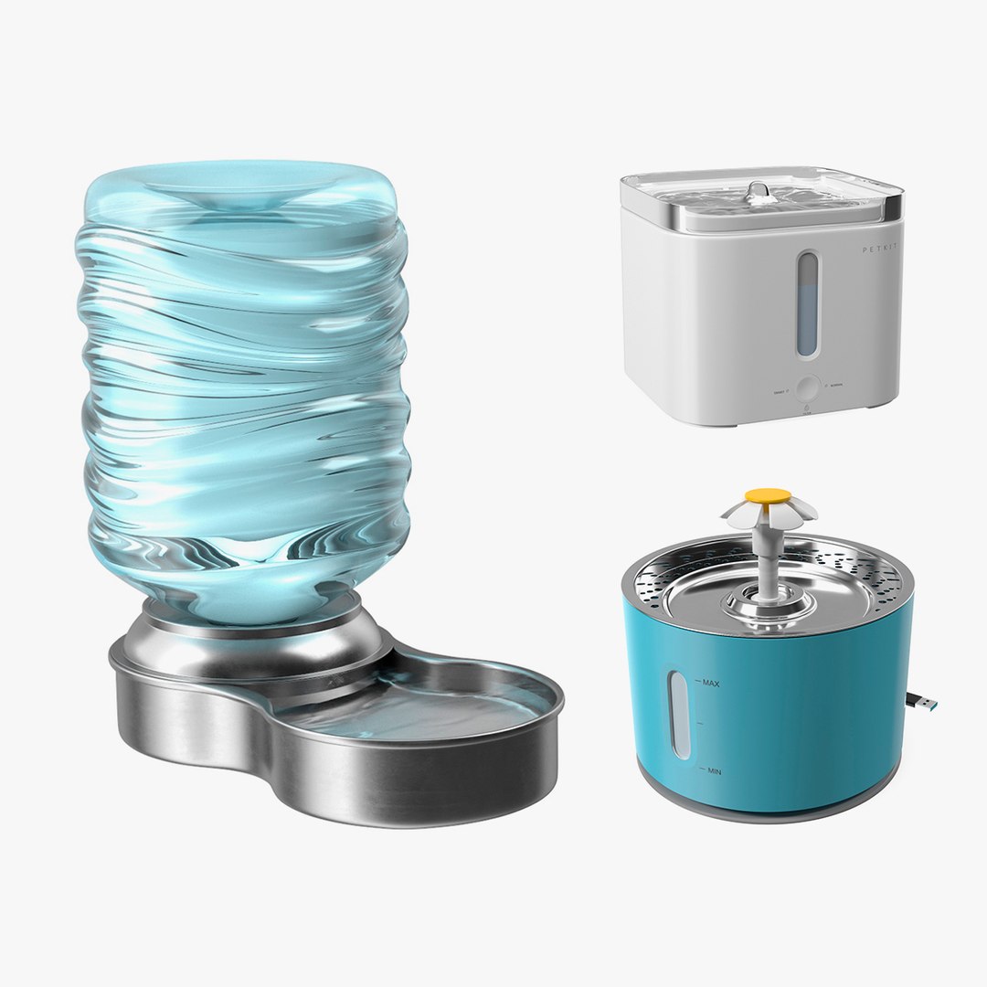 Pet Drinkers Collection 3D model preview