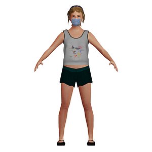 3D young blonde woman mask