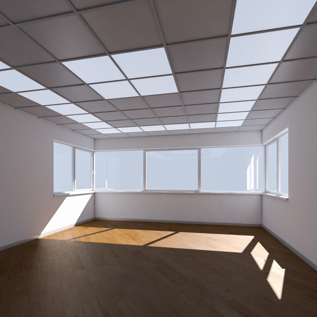 Training Seminar Room Empty White 3D model preview