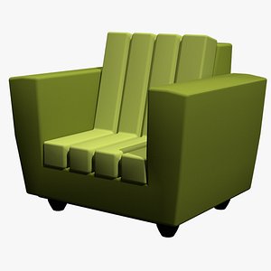 Green armchair 3D model