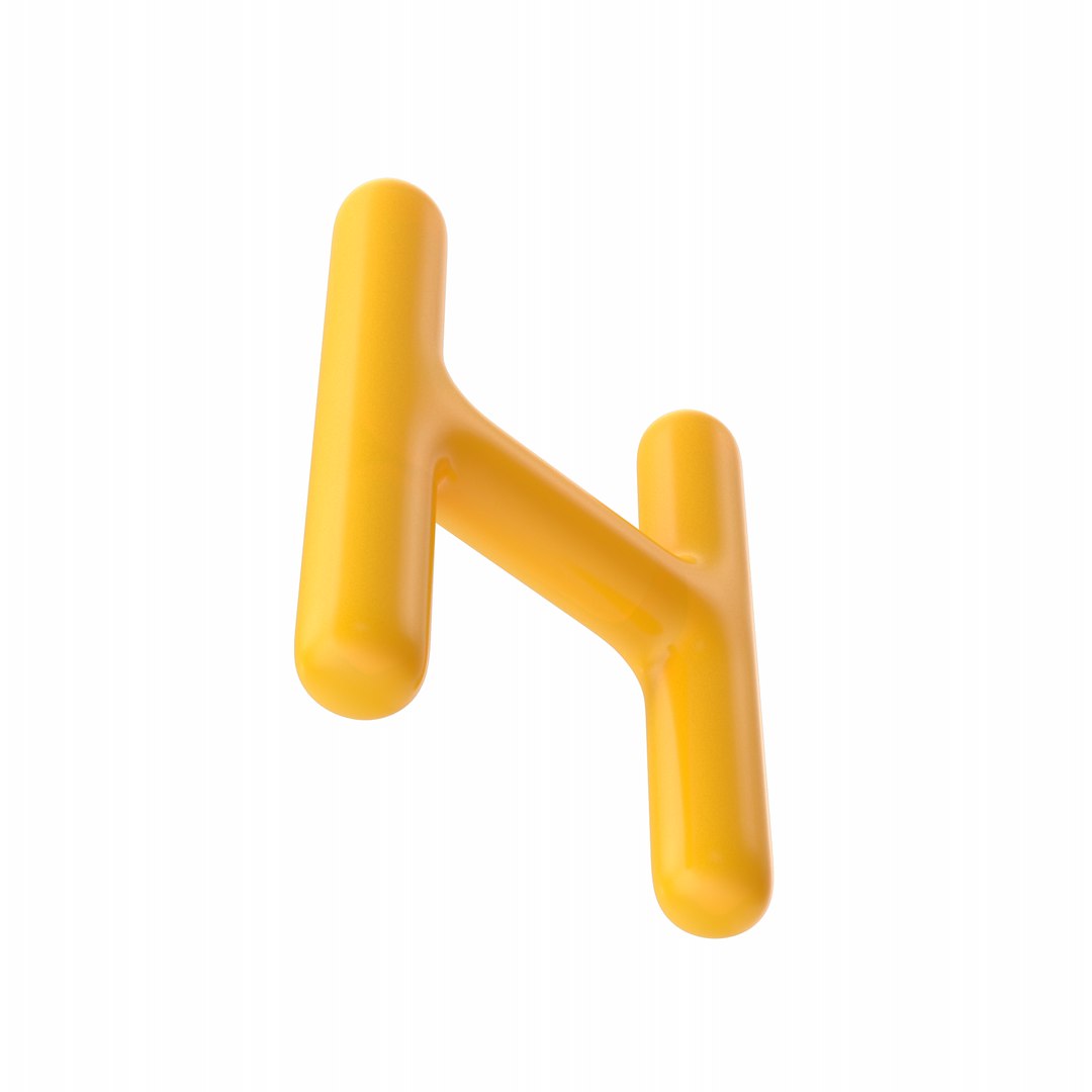 Letter H Orange 3D Model - TurboSquid 1865774