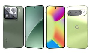 3D model Google Pixel 10 Lemongrass And Xiaomi 15 Pro Green