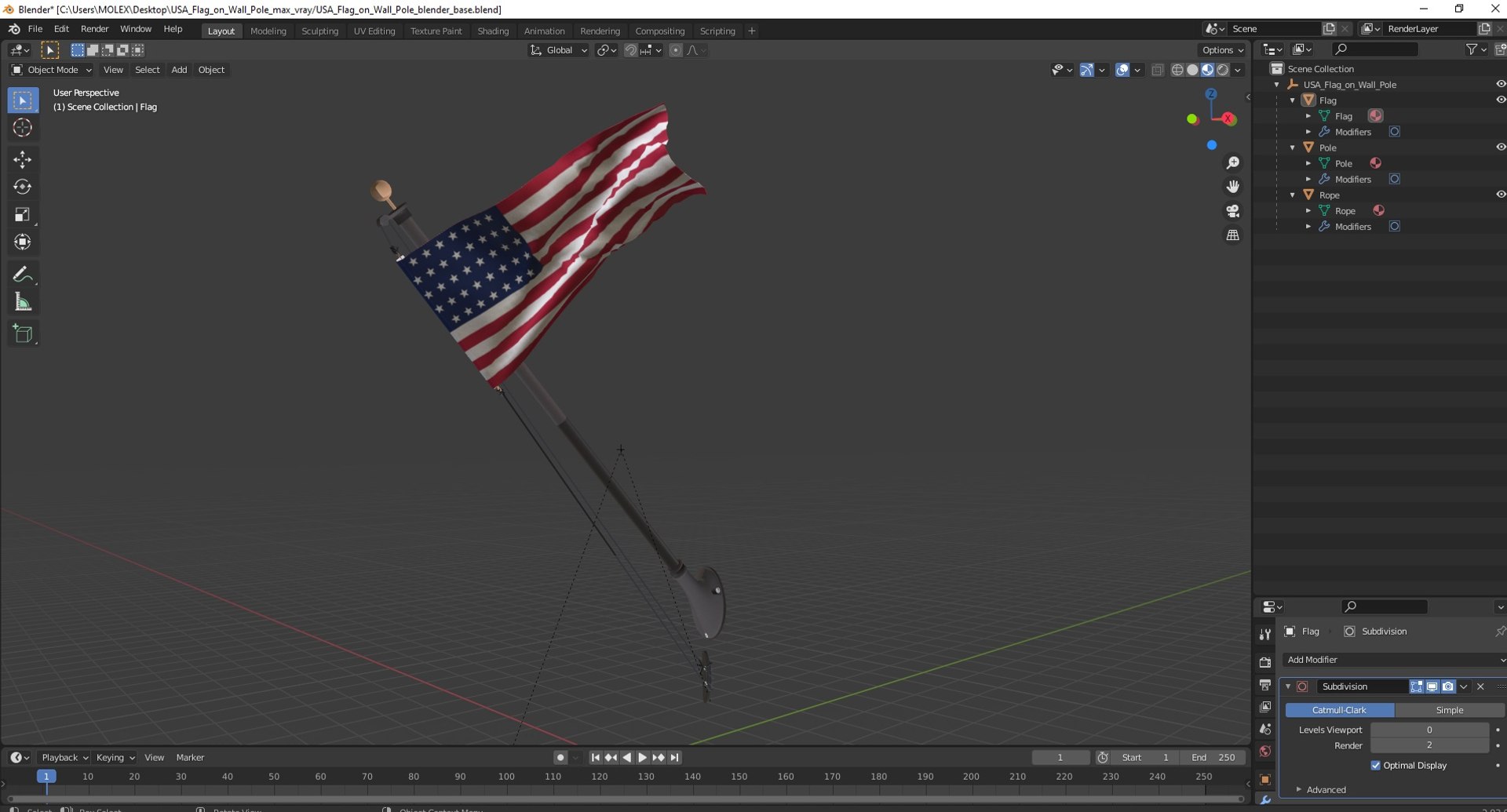 USA Flag on Wall Pole 3D https://p.turbosquid.com/ts-thumb/Tq/uS5tHU/9O/usaflagonwallpole3dmodel024/jpg/1712523428/1920x1080/fit_q87/993329b748d362edf56fee1089c784fedebc4092/usaflagonwallpole3dmodel024.jpg