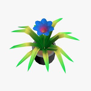 Low Poly Blue Flower model