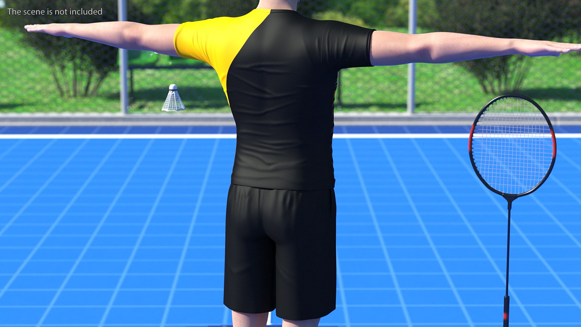 3D Asian Man with Badminton Racket T Pose - TurboSquid 1816803