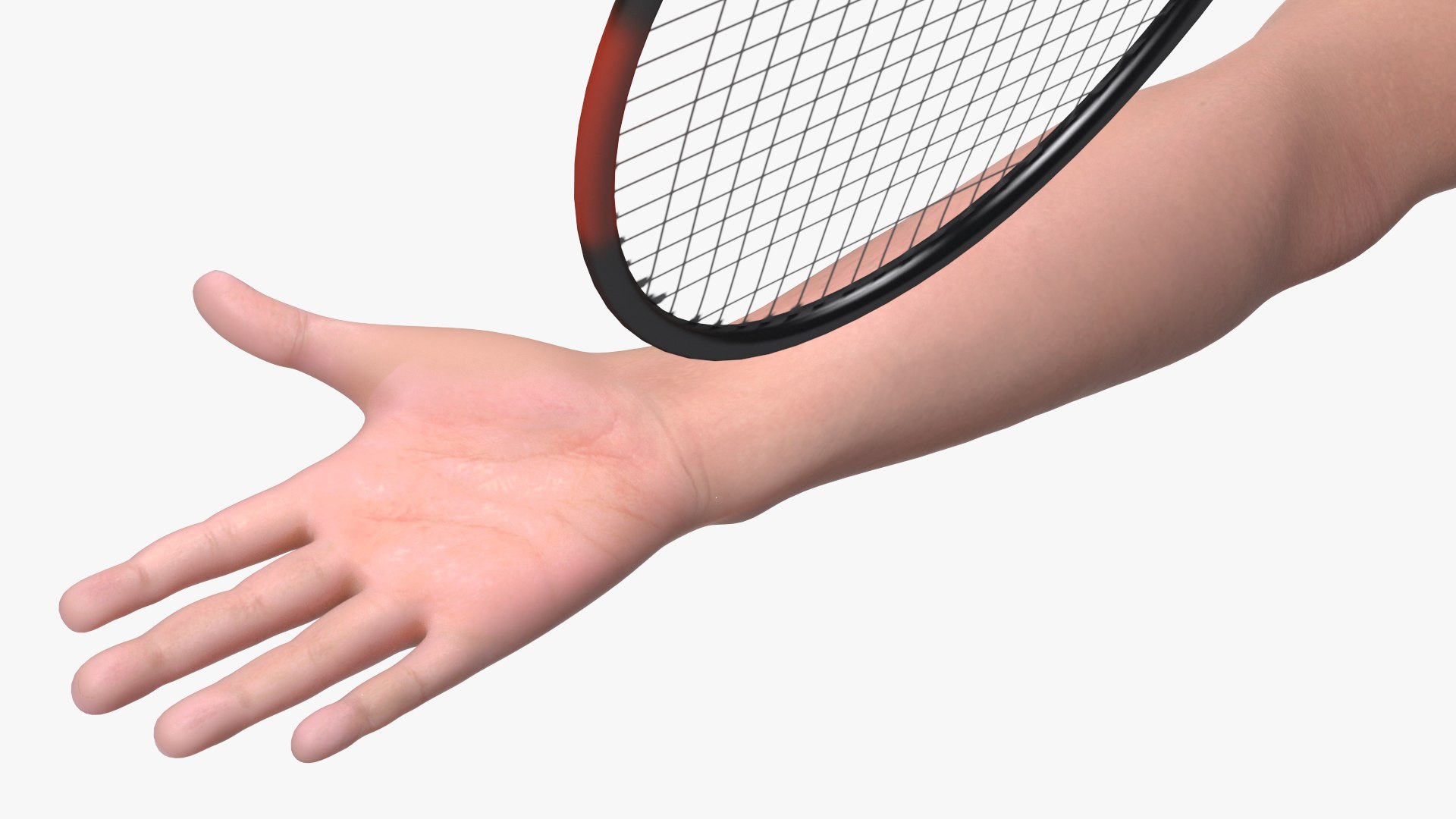 3D Asian Man with Badminton Racket T Pose - TurboSquid 1816803