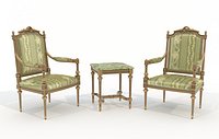 Classic European Style Coffee Table and Armchair 38