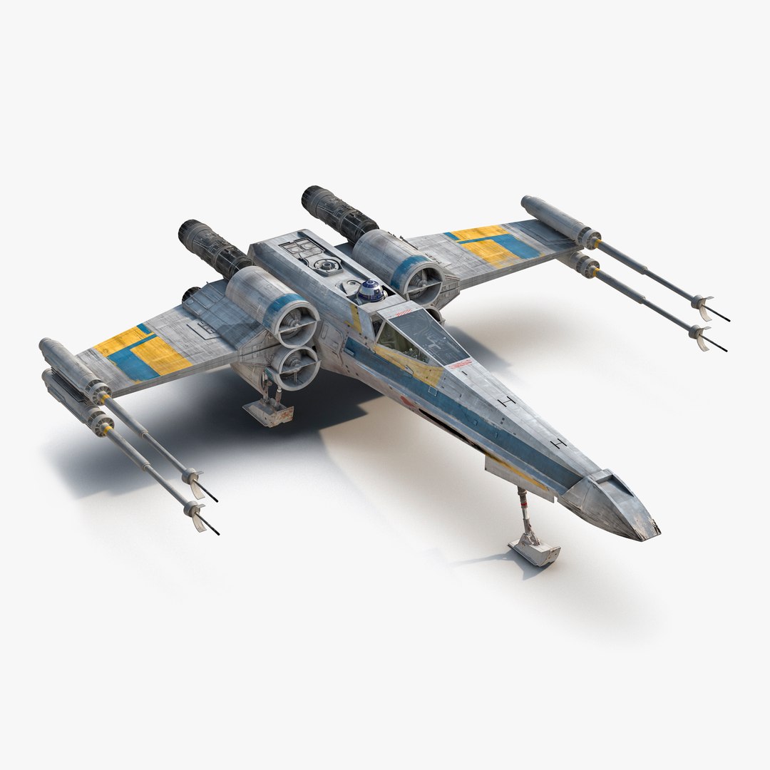 Star Wars X-Wing Starfighter and R2D2 Blue 2 3D Model 3D model preview