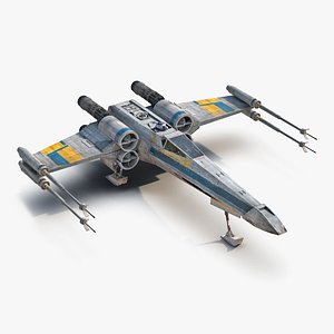 Star Wars X-Wing Starfighter and R2D2 Blue 2 3D Model