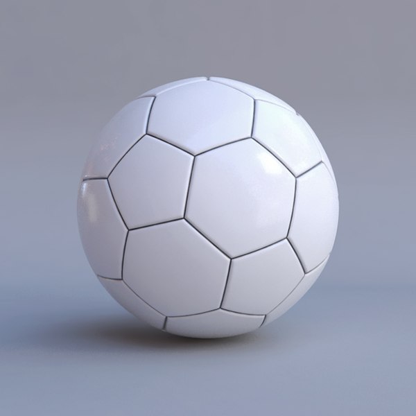3D soccer ball white