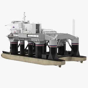 Floating Launch Platform Odyssey Rigged 3D model