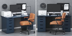 IKEA office workplace with ALEX table and ALEFJALL chair