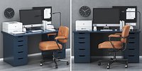 IKEA office workplace with ALEX table and ALEFJALL chair
