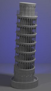 pisa tower 3d max