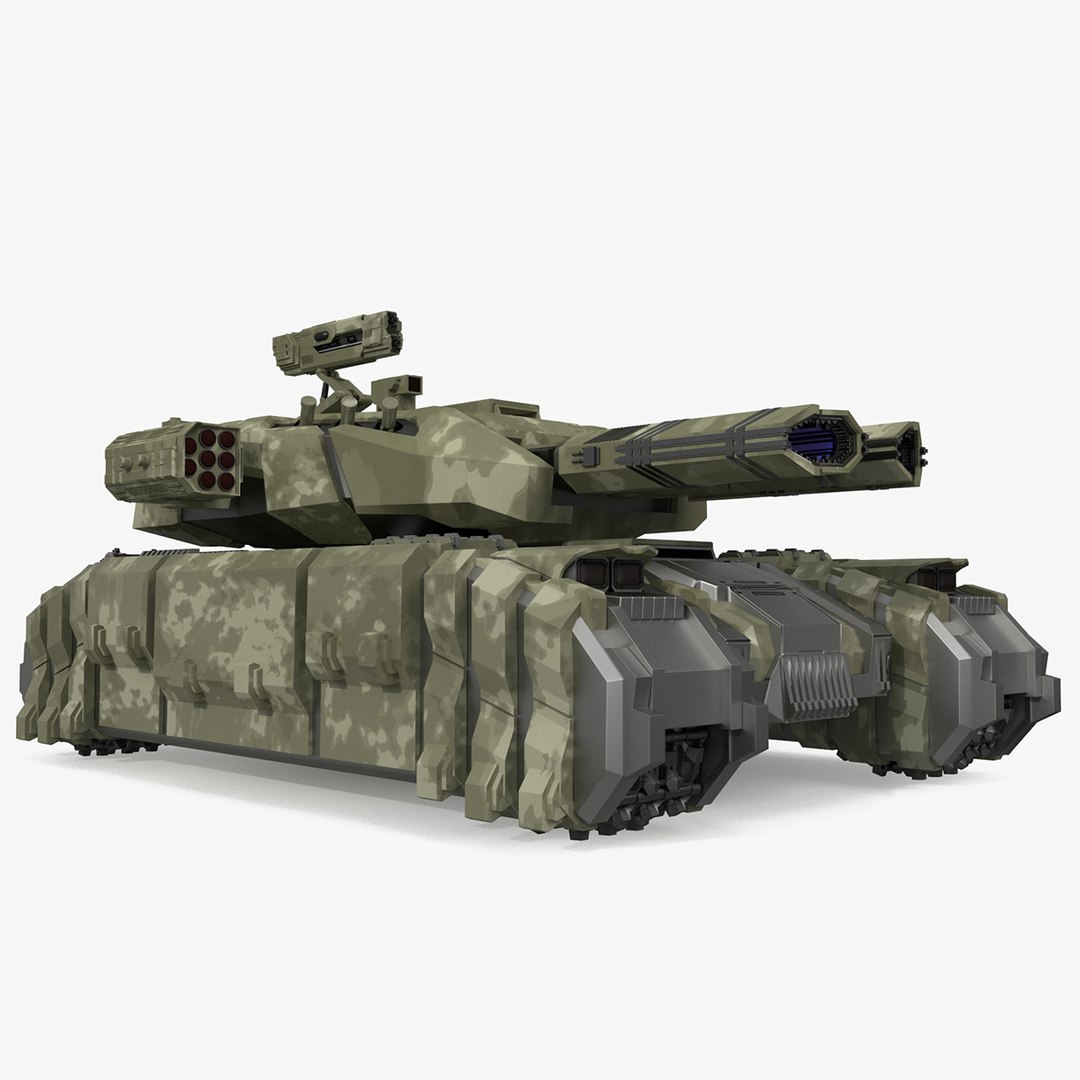 Sci Fi Heavy Tank Green 3D model preview